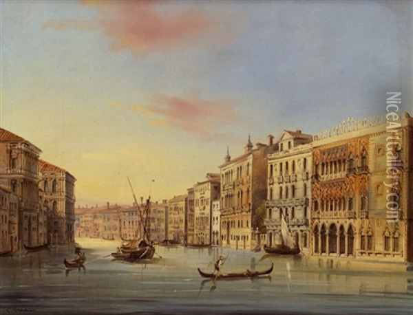 Ansicht Von Venedig Oil Painting - Carlo Grubas