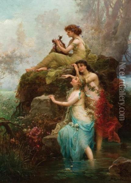 Symphony Of The Water Nymphs Oil Painting - Hans Zatzka