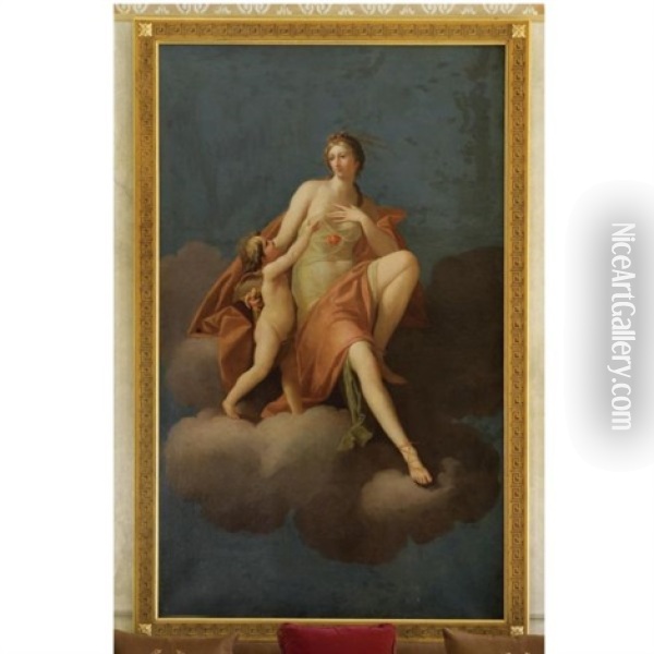 Venus And Cupid Oil Painting - Friedrich Heinrich Fueger