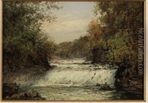 Cascate Presso Le Cacce Reali Oil Painting - Giuseppe Buscaglione