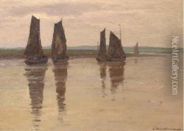 Low Tide Oil Painting - Wilhelm Hambutchen