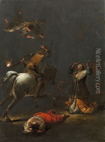 Martyrdom Of A Female Saint Oil Painting - Leonard Bramer