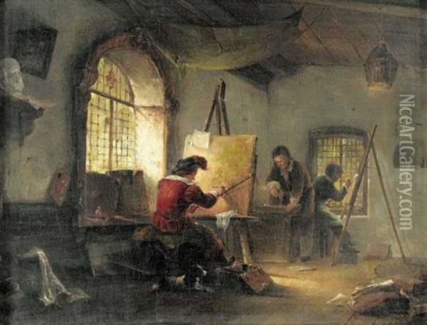 Atelierinterieur Oil Painting - Willem Roelofs