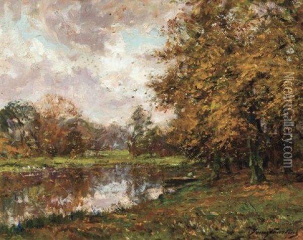 Vue De Parc Oil Painting - Franz Courtens