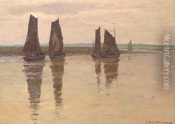 Low tide Oil Painting - Wilhelm Hambutchen