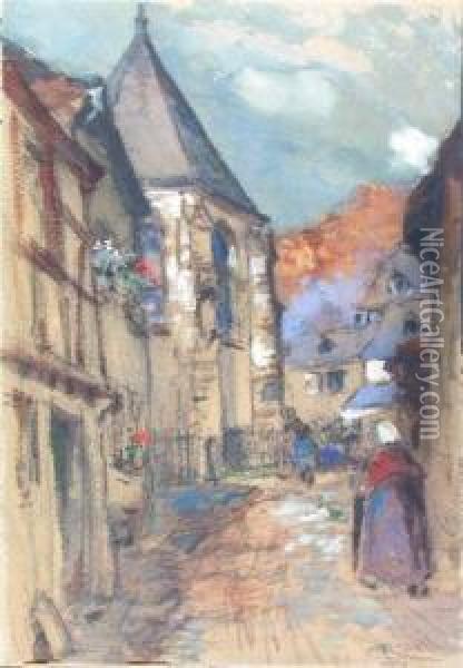 Strase In Monreal In Der Eifel Mit Chor Der Pfarrkirche
Kreuzerhohung Oil Painting - Carl Rudell