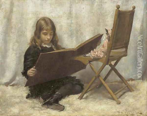 The Picture Book Oil Painting - Thomas Benjamin Kennington