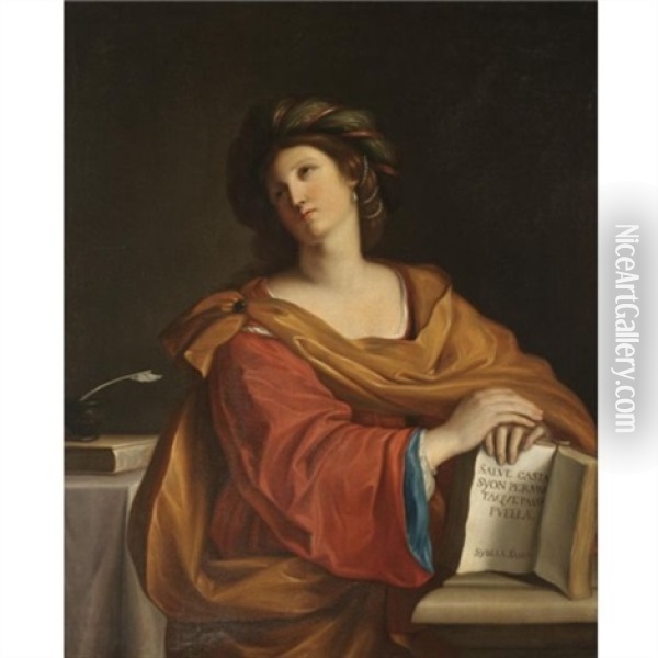 The Samian Sybil Oil Painting -  Guercino