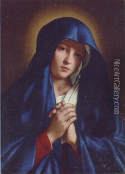 The Madonna At Prayer Oil Painting - Giovanni Battista Salvi (Il Sassoferrato)