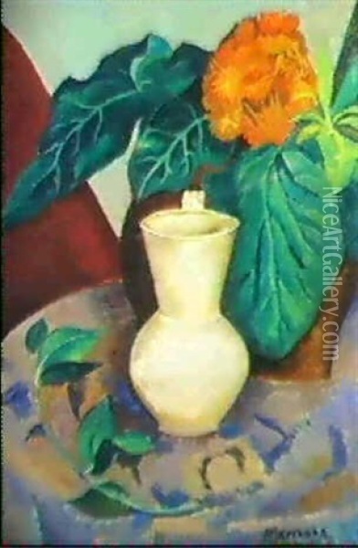 Nature Morte Avec Pichet Blanc Oil Painting - Jean Hippolyte Marchand