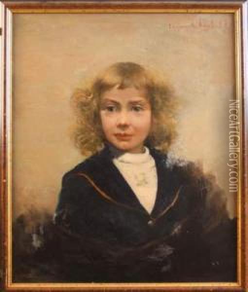 Portrait D'un Petit Garcon Oil Painting - Eugene Chigot