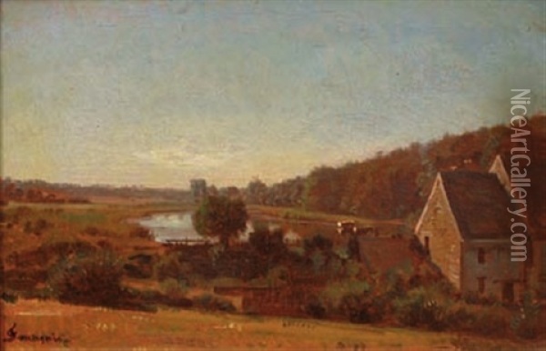 Paysage De Campagne A La Fin Du Jour Oil Painting - Francois Louis Francais