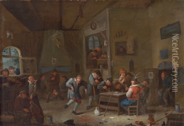 A Tavern Interior Oil Painting - Egbert van Heemskerck the Younger