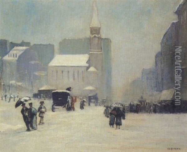 Park Street Church Oil Painting - Arthur Clifton Goodwin