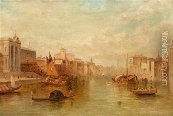 Canal Grande In Venedig Oil Painting - Alfred Pollentine