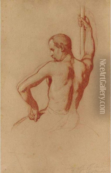 Study Of St. Andrew For The Cathedral Of St. Eustache Oil Painting - Isidore Alexandre Augustin Pils