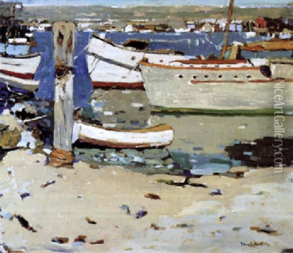 The Yacht Harbor Oil Painting - Thomas Lorraine Hunt