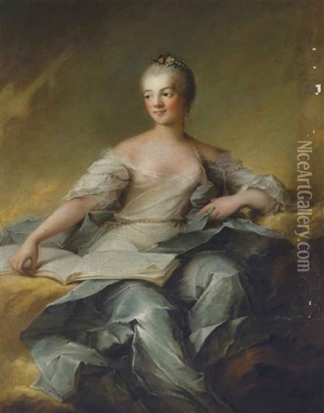 Portrait De (marie-adelaide De France, Dite Madame Adelaide, Quatrieme Fille De Louis Xv ?) Oil Painting - Louis Richard Francois Dupont