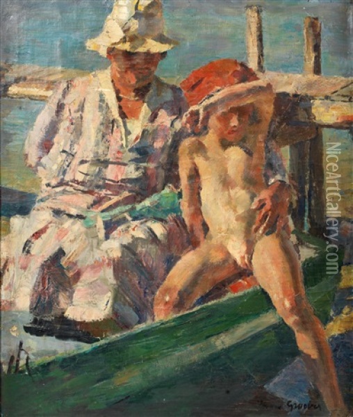 Sommertag Oil Painting - Hermann Groeber