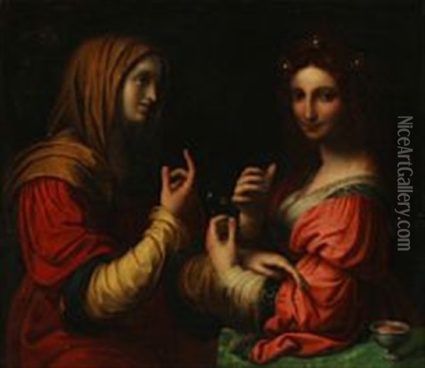 An Allegory Of Virtue And Vanitas Oil Painting - Bernardino Luini