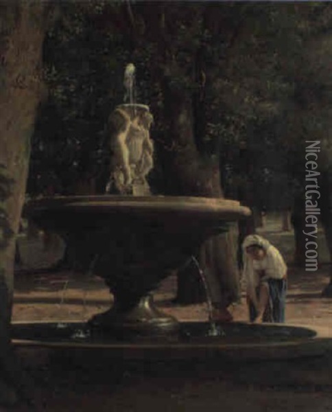 Madchen Am Brunnen Oil Painting - Jorgen Roed