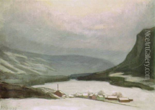 Talvi Gudbrandsdalenissa Oil Painting - Hanna Frosterus Segerstrale