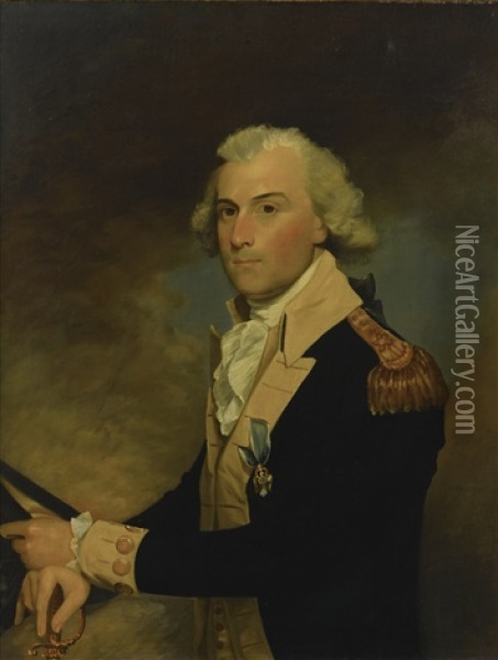 Portrait Of General Matthew Clarkson With The Order Of Cincinnati Badge Oil Painting - Gilbert Stuart