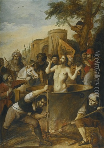 The Martyrdom Of Saint John The Apostle Oil Painting - Frans Francken the Elder
