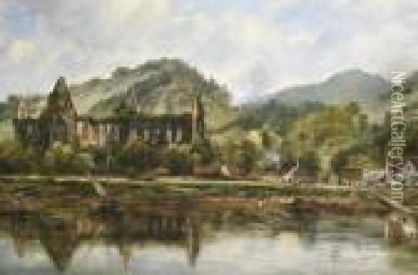 Tintern Abbey, By The Wye Oil Painting - Frederick Waters Watts