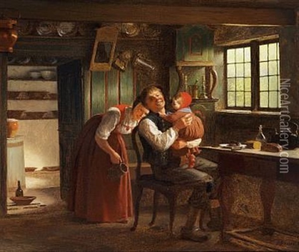 Foraeldreglaede Oil Painting - Johann Julius Exner