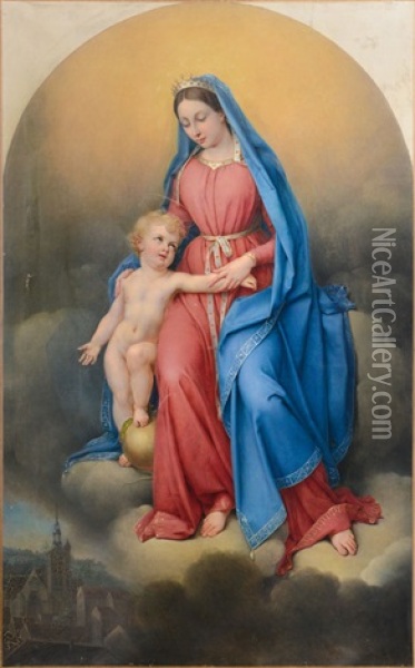 Madonna Con Bambino Oil Painting - Isidore Pean Du Pavillon