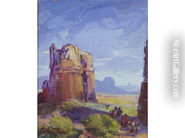 Riders In Monument Valley Oil Painting - Fred Grayson Sayre