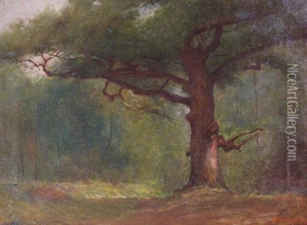 Dagobert Oak Oil Painting - William Sartain