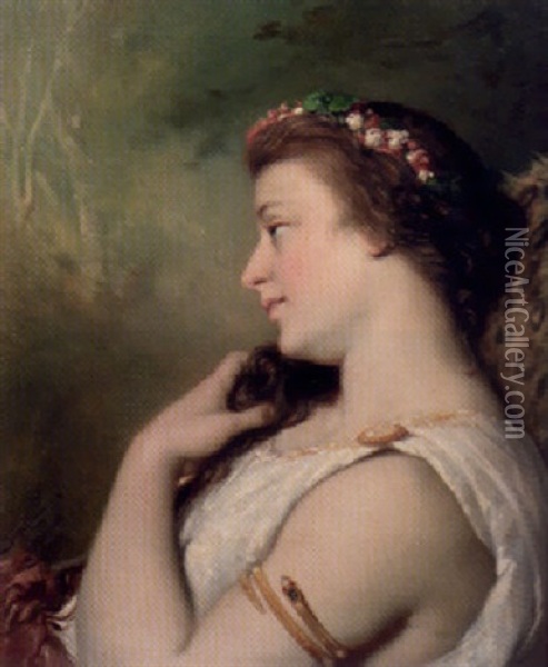 A Classic Beauty Oil Painting - Pierre Olivier Joseph Coomans