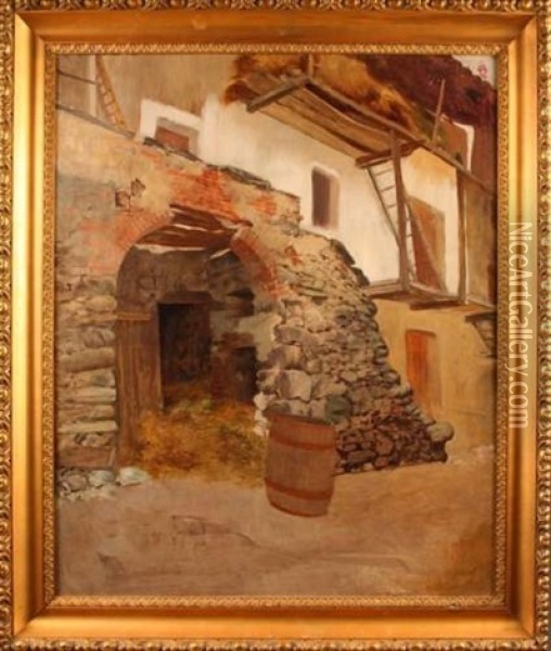 Cour De Ferme Oil Painting - Francois Brunery