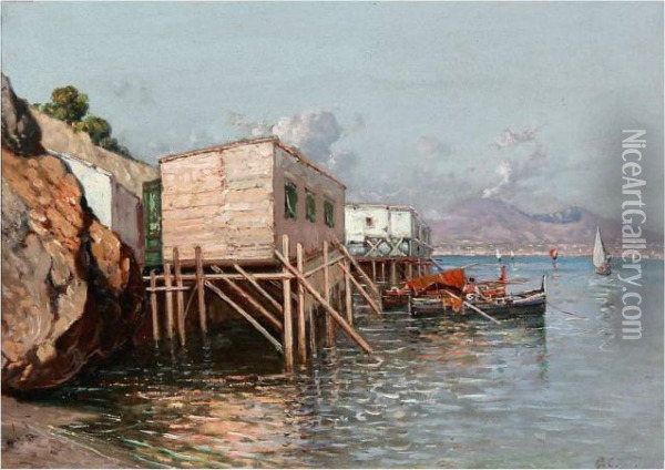 Baia Di Napoli Oil Painting - Giuseppe Carelli