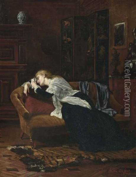 Sad Tidings Oil Painting - Walter William Ouless