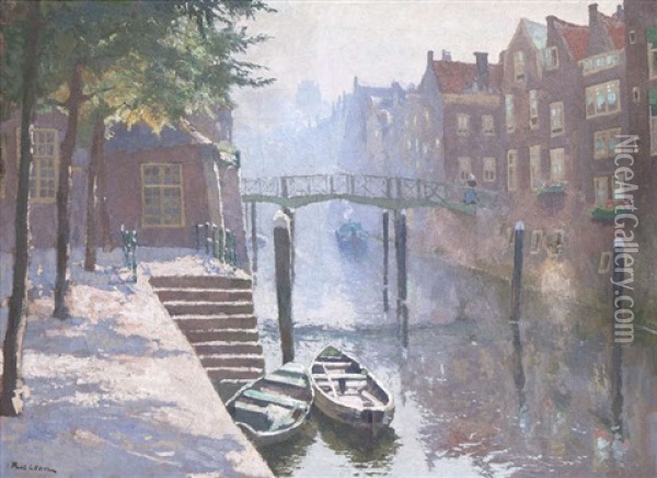 Canal A Bruges Oil Painting - Paul Leduc