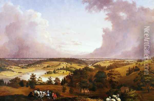 View of Hastings-on-Hudson Oil Painting - John Ludlow Morton