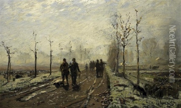 Reifmorgen Oil Painting - Hugo Muehlig