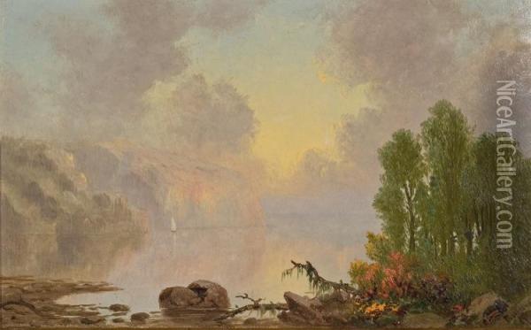 The Palisades On The Hudson Oil Painting - Frederick A. Butman