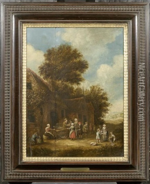 Landliche Gesellschaft Beim Feiern Oil Painting - E. Ruytenbach