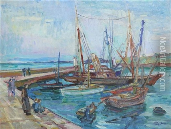 Boats Oil Painting - Henri Epstein