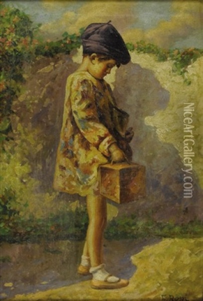 Girl Going To School Oil Painting - Gino Rossi