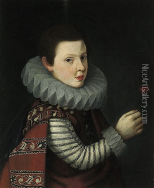 Bildnis Eines Jungen Edelmannes Mit Einer Nelke In Der Hand Oil Painting - Cristofano Allori