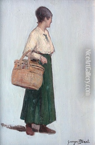 Paysanne Au Panier Oil Painting - Georges Jules Ernest Binet