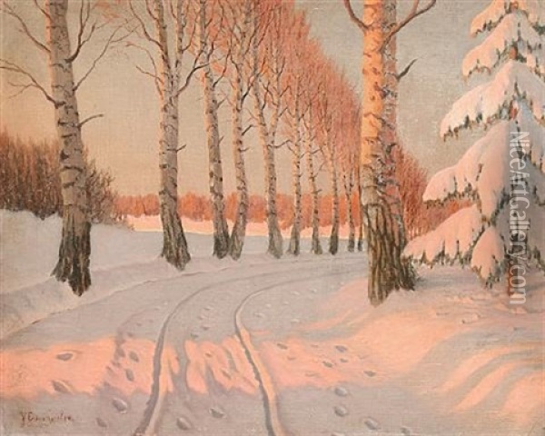 Winter Sunshine Oil Painting - Victor Emanuelov