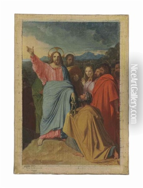 Christ Delivering The Keys To St. Peter Oil Painting - Jean-Auguste-Dominique Ingres