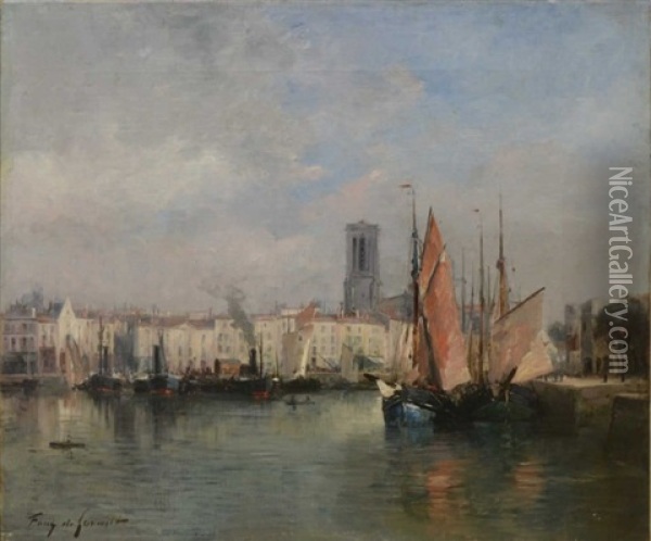 Le Port La Rochelle Oil Painting - Albert Tibule Furcy De Lavault