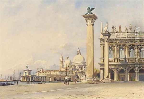 San Giorgio Maggiore from the Piazza San Marco, Italy Oil Painting - Thomas Hartley Cromek